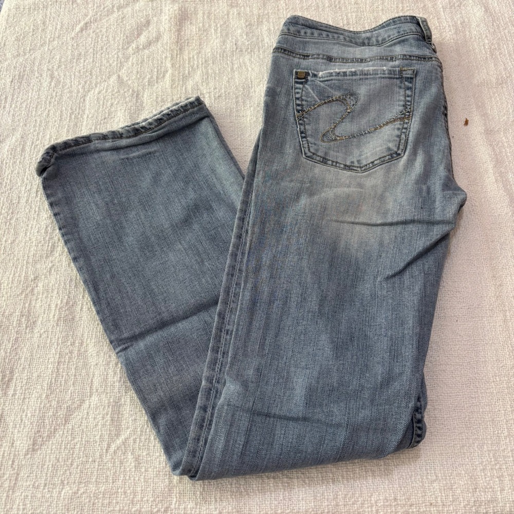 Silver Jeans Co Suki Mid Rise Bootcut Blue Indigo Denim Jeans Light Wash